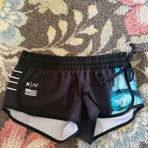 Hurley Black and Blue Women's Shorts